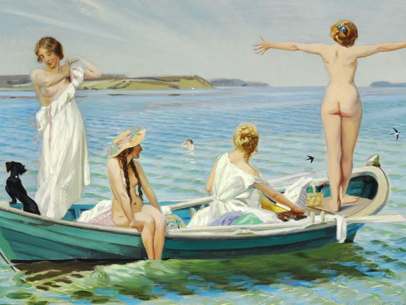 1864-Harald Slott-Møller - Ragazze che fanno il bagno